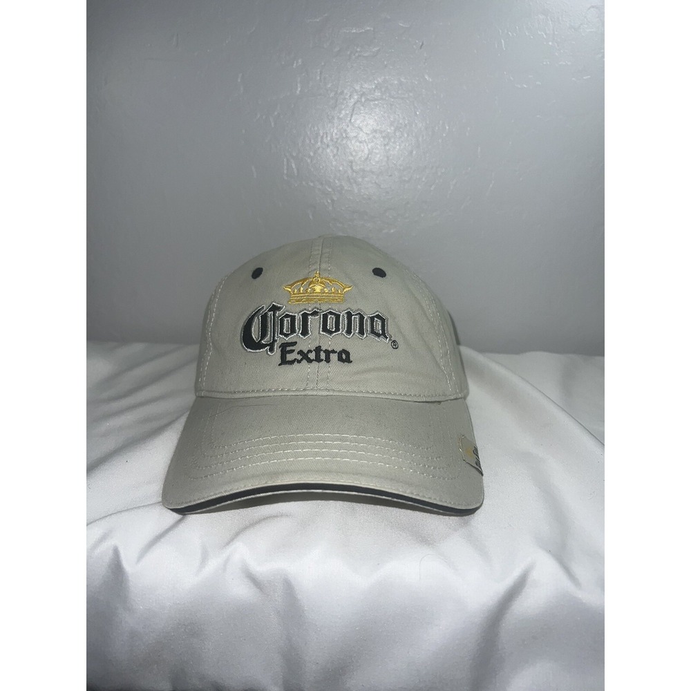 Corona Extra Cerveza Hat Mas Fina Label Beige Unstructured Cap Strap Back Mens